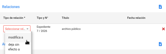 Relaciones con otros documentos