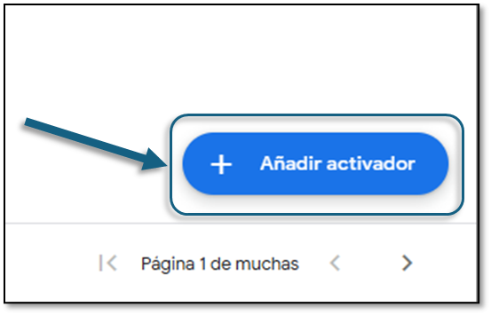 Botón para añadir activador
