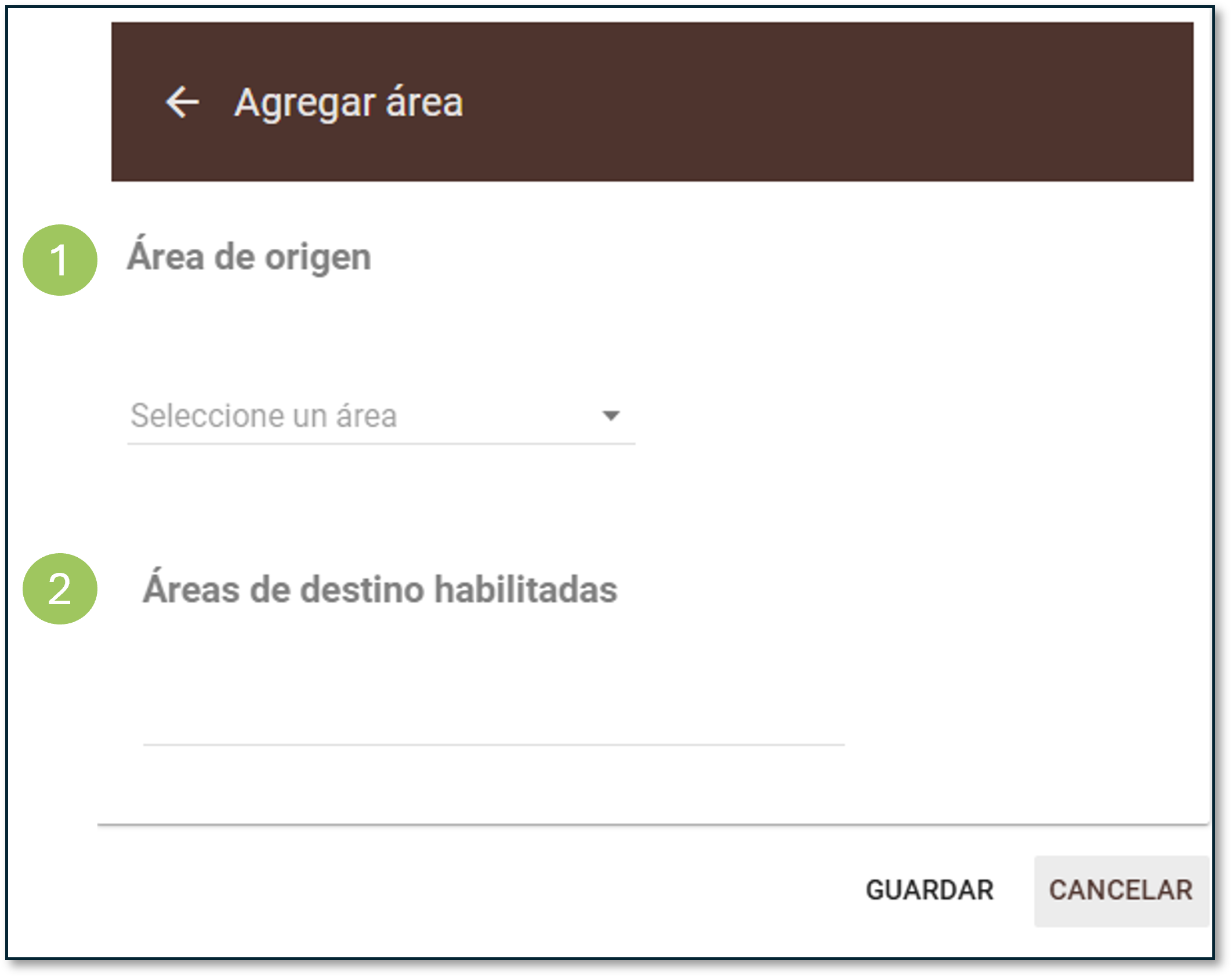 Formulario para agregar una ruta.