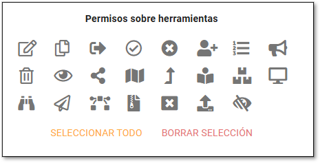 Permisos sobre herramientas.