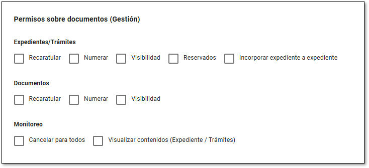 Permisos sobre documentos.