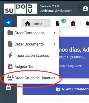 Herramienta de grupos de usuarios.